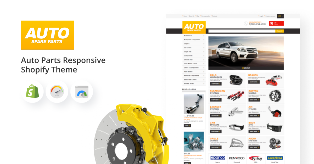 Auto Spare Parts Responsive Shopify Theme TemplateMonster