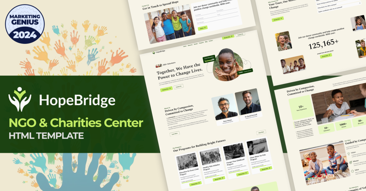 Hope Bridge - NGO Charity & Fundraising HTML Template