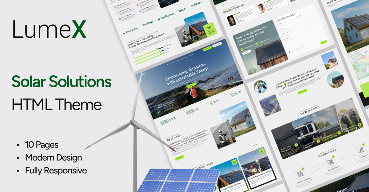 LumeX - Solar and Renewable Energy HTML Template