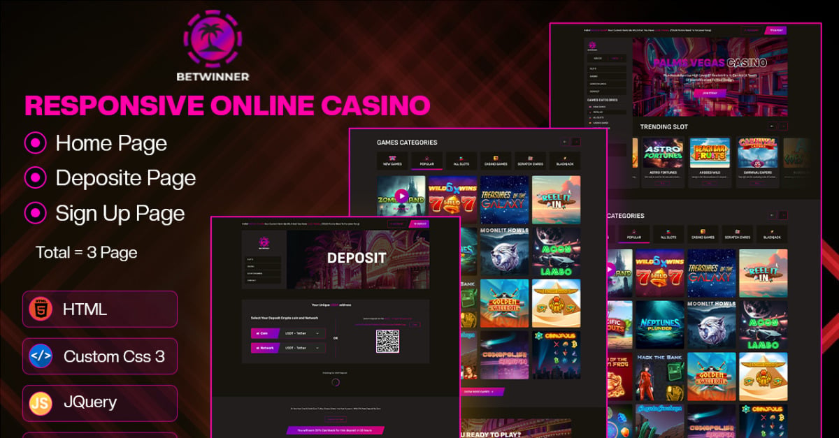 BetWinner - Online Casino & Gambling HTML Template