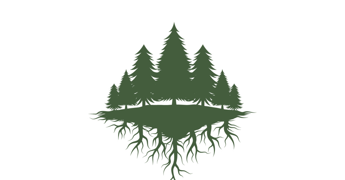 Ilustración de diseño de icono vectorial de montaña forestal v.7
