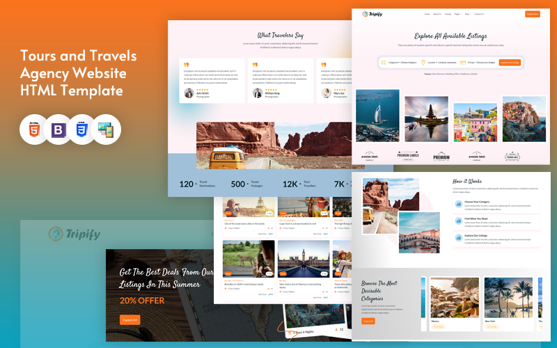 Tripify | Tours and Travels Agency Website HTML Template