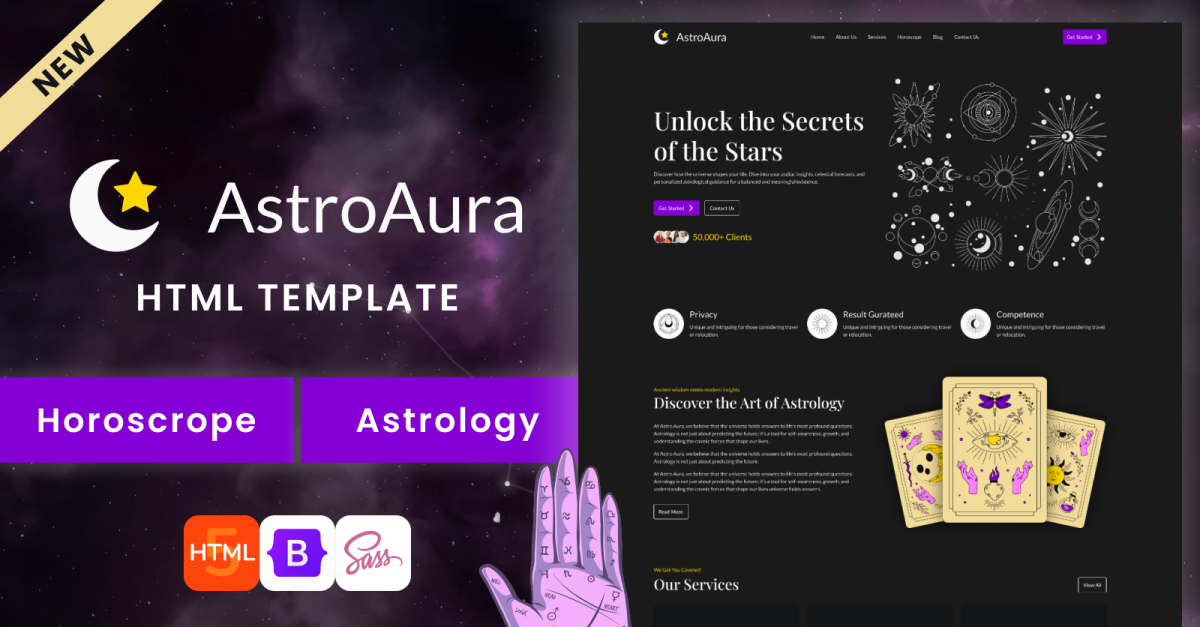 AstroAura - Astrology and Horoscope Responsive HTML 5 Template