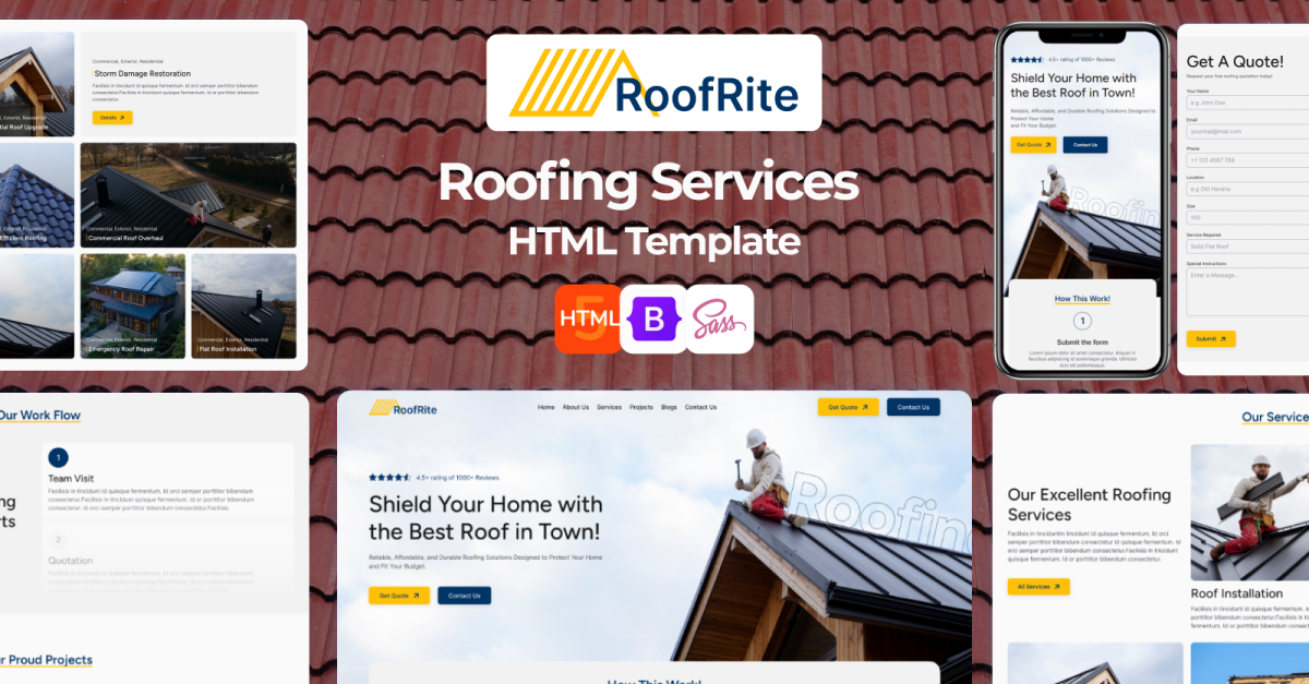 Roof Rite - Roof Construction and Repair HTML Template