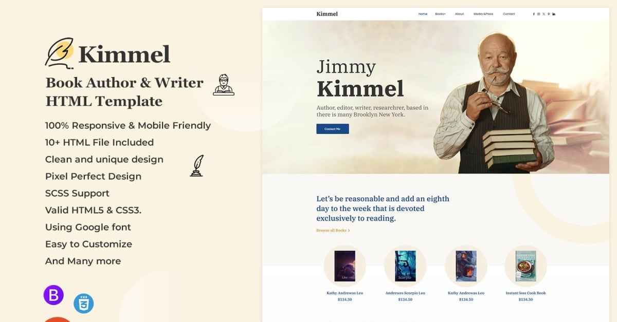 Kimmel - Book Author And Writer HTML Template