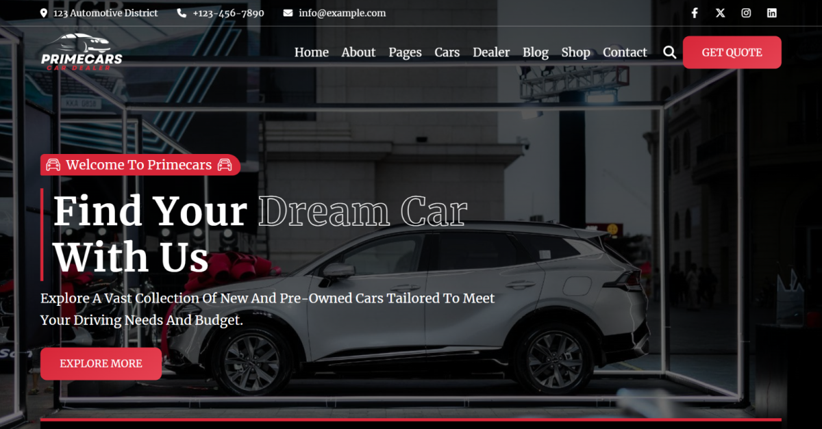 PrimeCars - Car Dealer & Automotive HTML5 Website Template