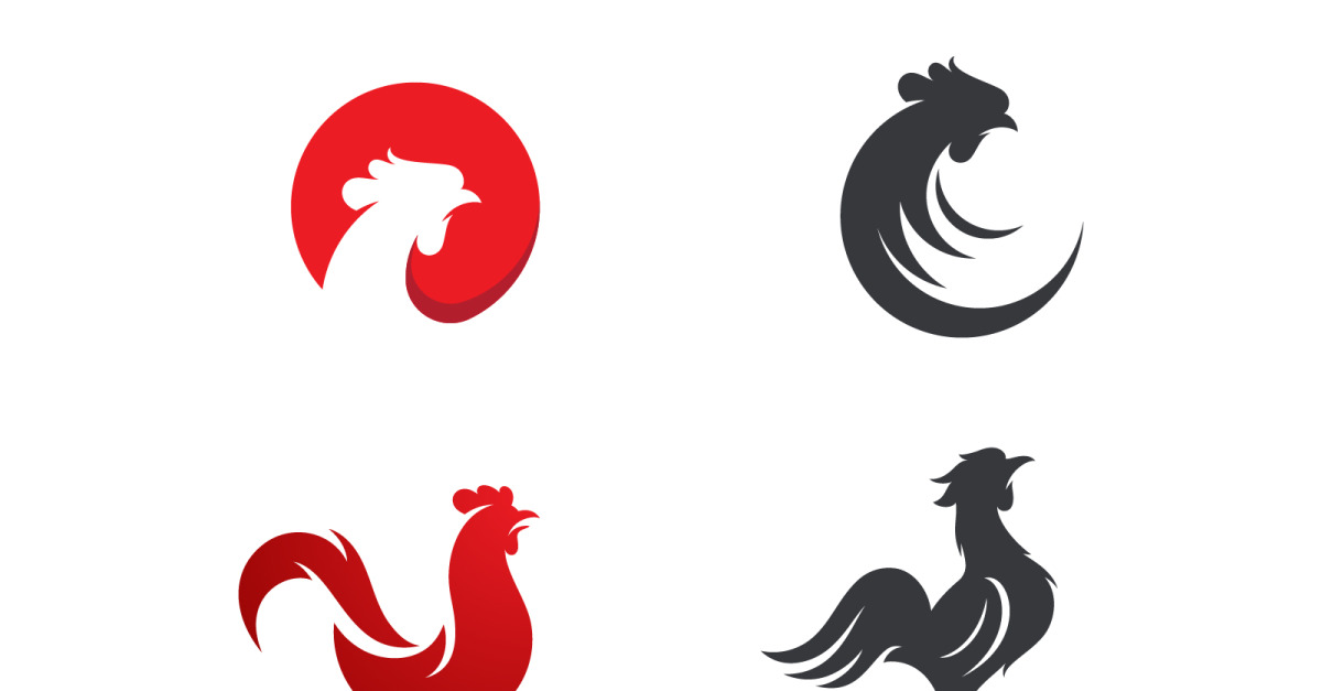 Silhouette de l'icône vectorielle du coq Conception d'illustration de ...