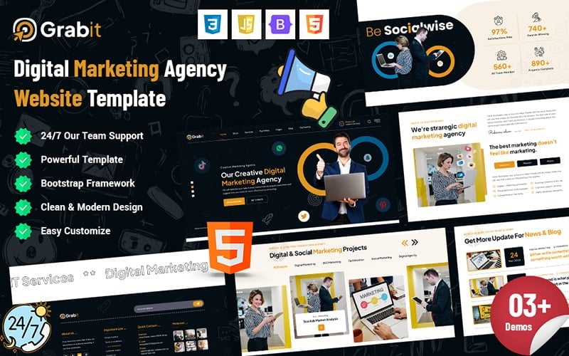 Grabit - Digital Marketing Website Template