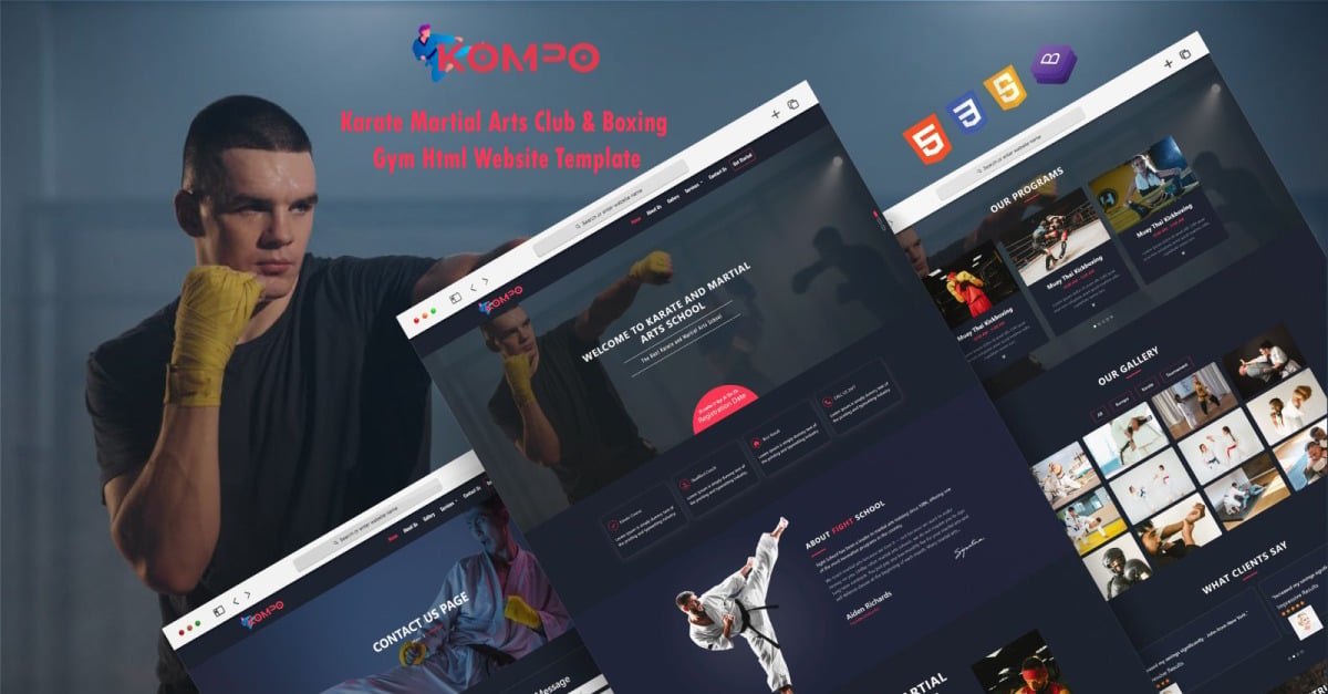 Kompo - Karate Martial Arts Club & Boxing Gym Html Website Template