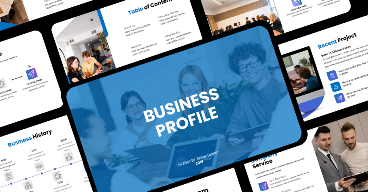 Powerpoint Profiling Layout Business Profile Powerpoint Presentation - TemplateMonster