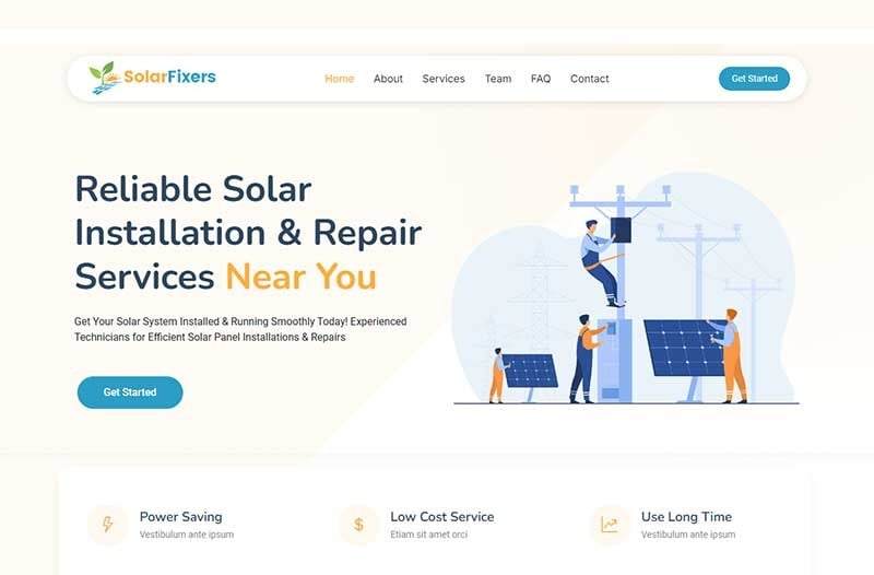 SolarFixers - Solar Panel Installation & Repair Service HTML Website Template