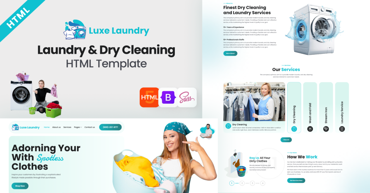 Luxe Laundry - Dry Cleaning and Laundry Services HTML Template