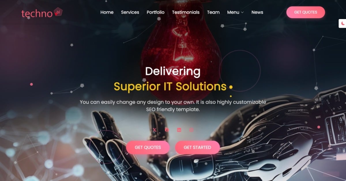 Technoai - A Versatile and Responsive Template for IT Solutions & Business Services