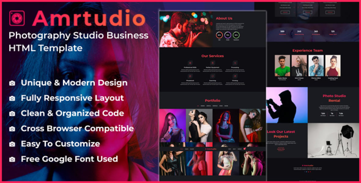 Amrtudio – Photography Studio Business HTML Template