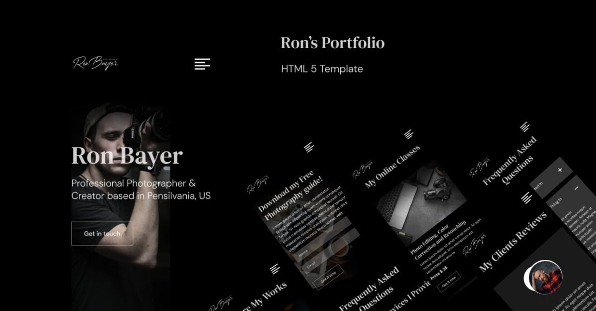 Ron's Portfolio - Photographer Portfolio HTML5 Template