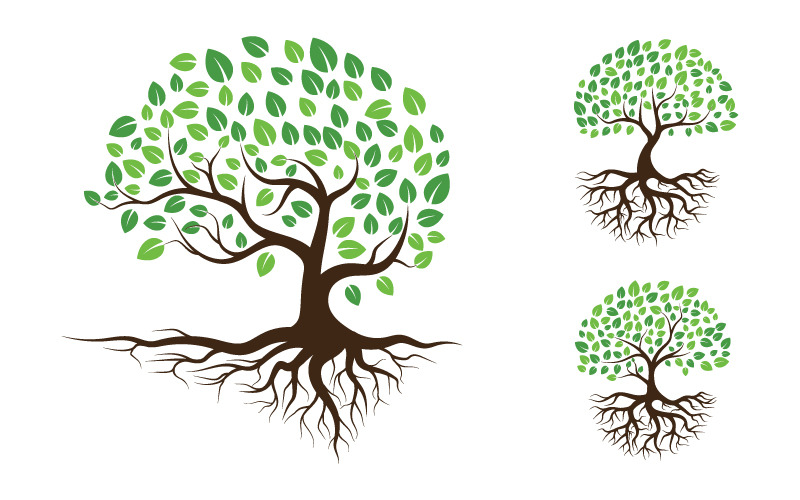 Yeşil Ağaç yaprak ekoloji doğa eleman vektör tasarım v.13 logoları