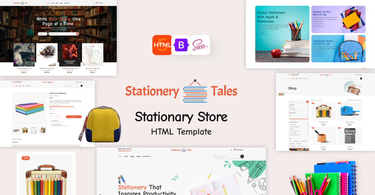 Stationery Tales - School & Office Stationery Supplies HTML Template