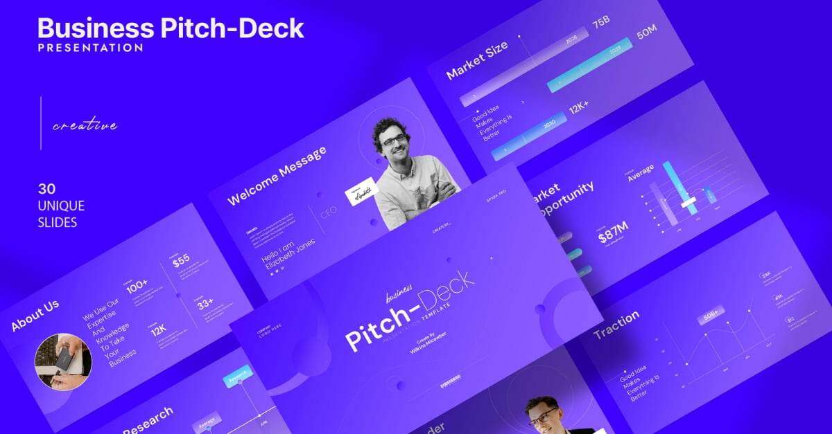 Business Pitch Deck Presentation Template 2025
