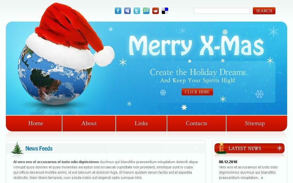 Free Christmas Website Template 51498 TemplateMonster