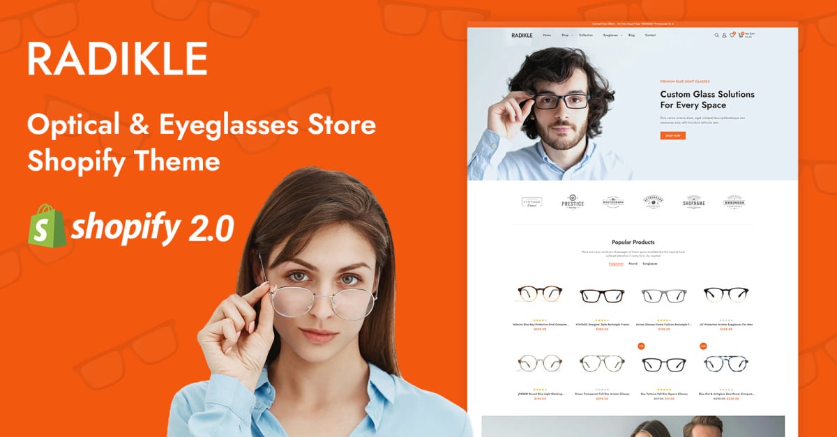 Radikle Sunglasses and Eyewear Store Shopify Responsive Theme
