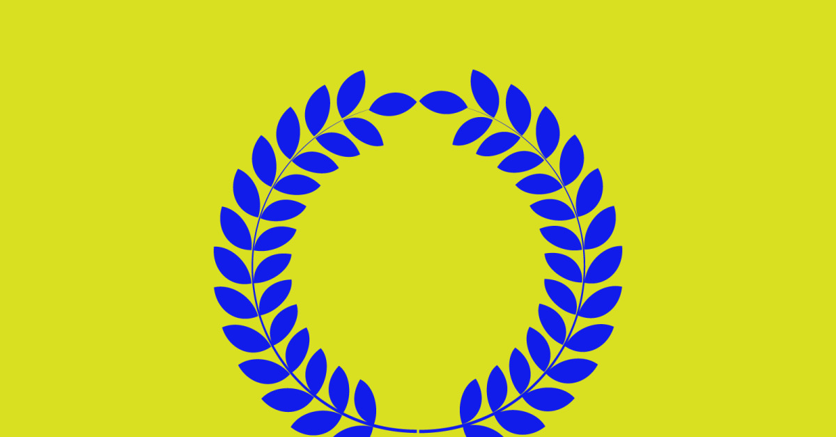Blue Laurel Wreath Vector Leaf Design - TemplateMonster