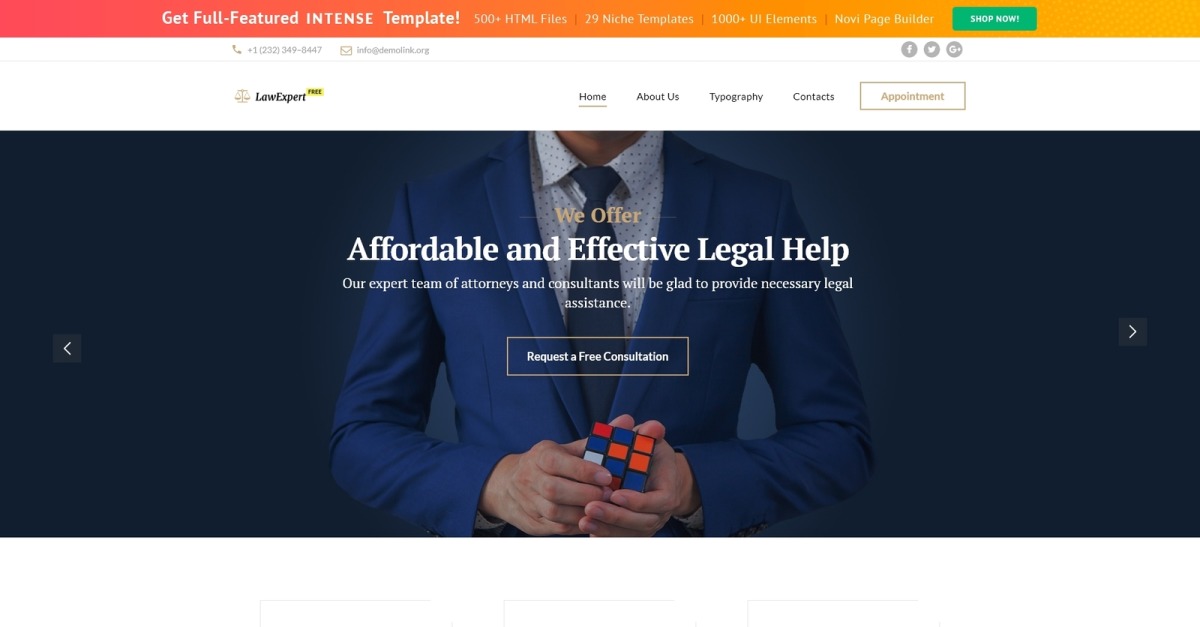 Free Responsive JavaScript Animated Template Website Template