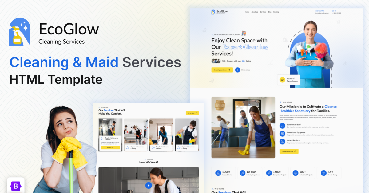 EcoGlow - Cleaning Services Responsive HTML5 Website Template