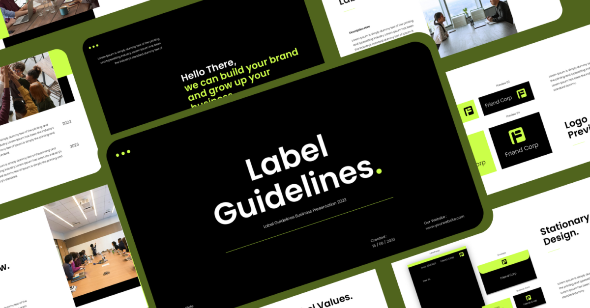 Label – Brand Guidelines Business Presentation powerpoint