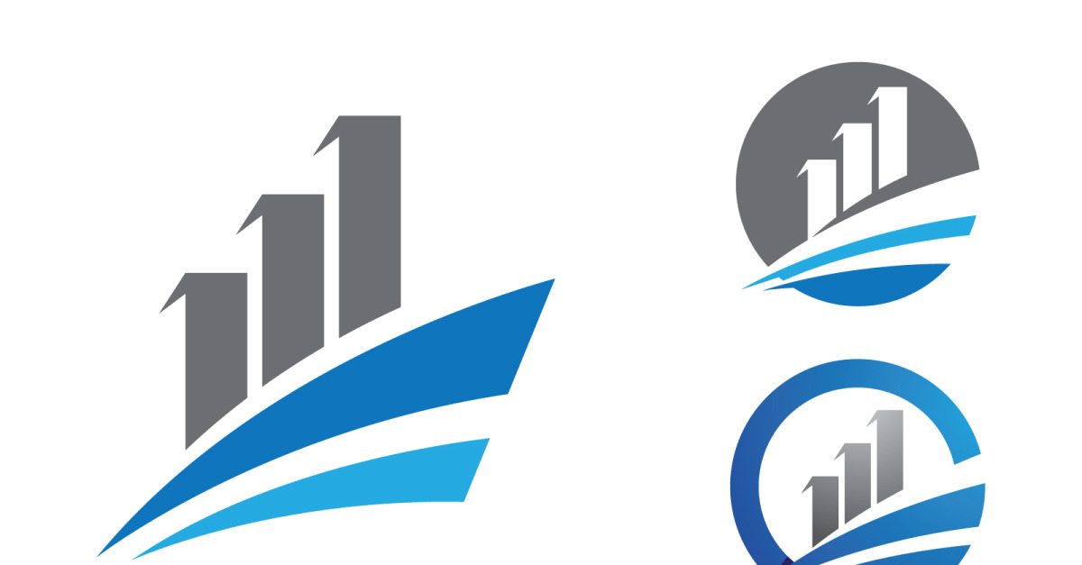 Business growth Finance concept logo illustration design v.18