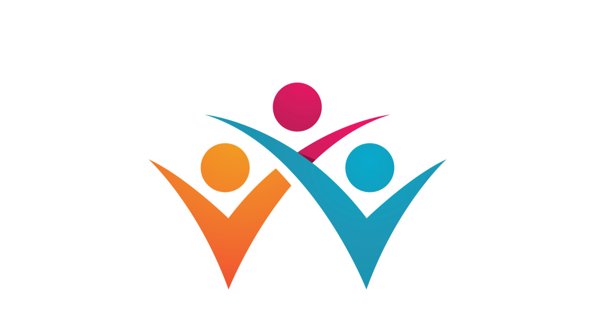 Human care adoption group network and social logo design v.23