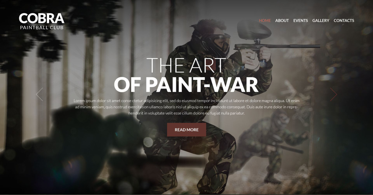 Paintball Responsive Website Template
by WT