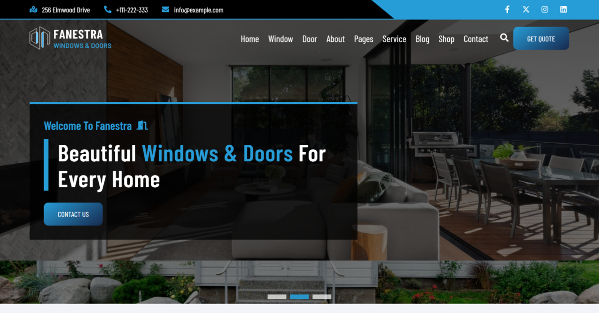 Fanestra Windows and Doors Services React Website Template