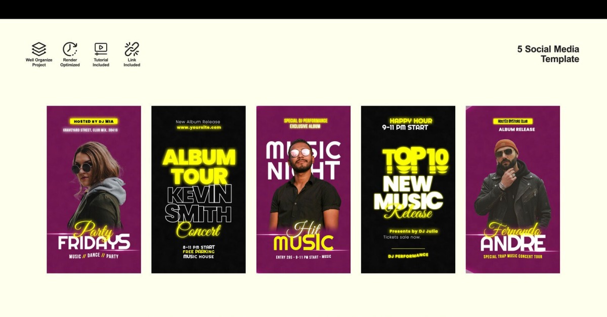 Dj Clup Stories – Motion Graphics Template