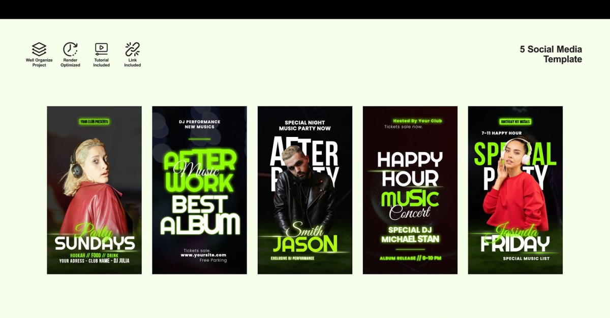 Night Clup Stories – Motion Graphics Template