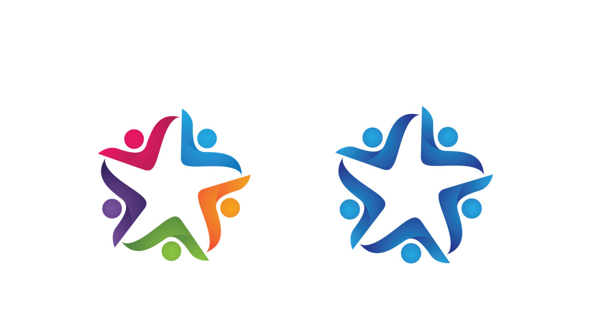 Human care adoption group network and social logo design v.40