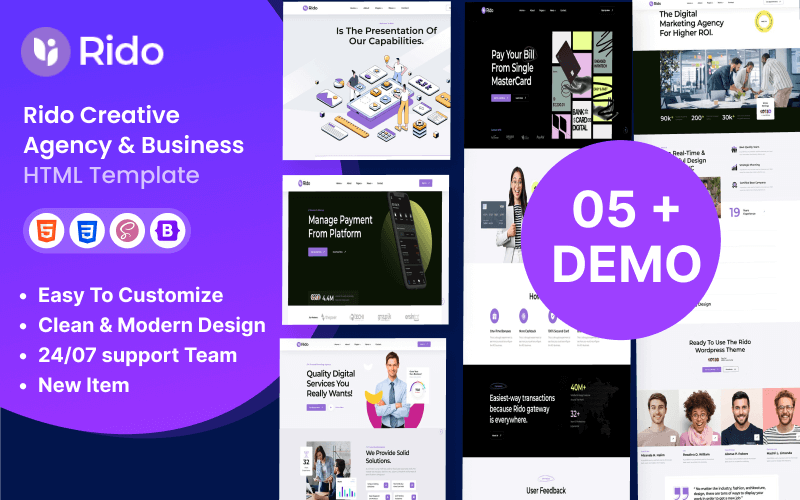 Rido - Creative Agency & Business HTML5 Template