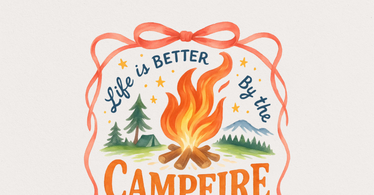 Life Is Better By The Campfire Png, Sublimation Design, Retro Sublimation, Camping Png, Summer Png,