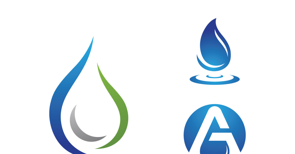 Water drop Plumbing Logo Template vector illustration v.124