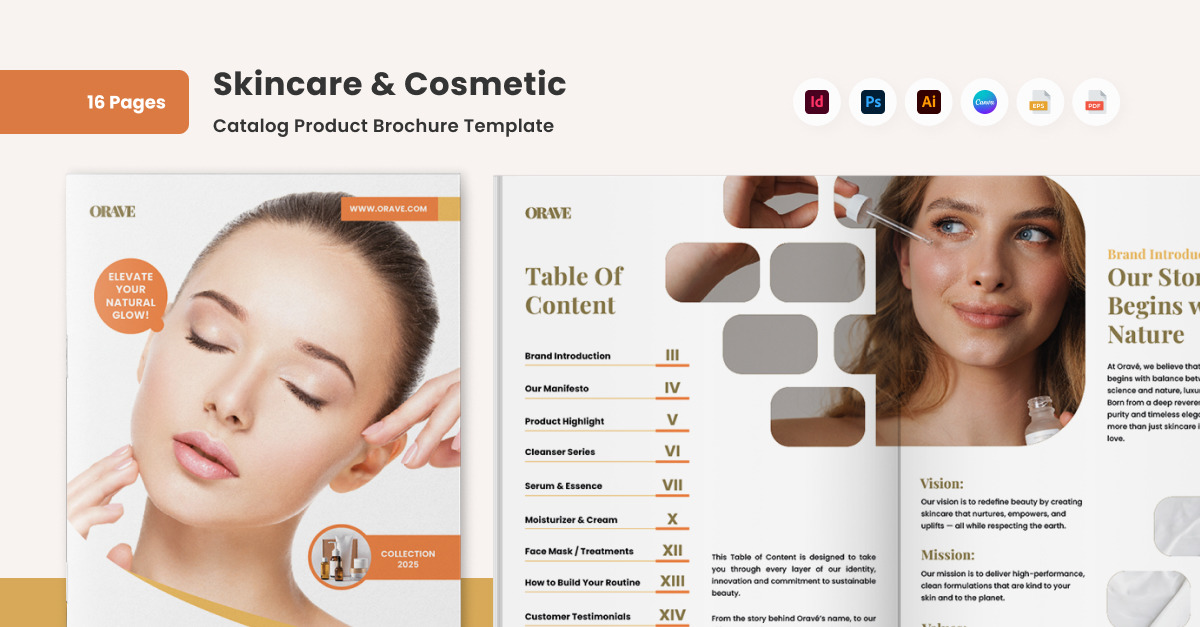 Skincare Brand Catalog Brochure Design