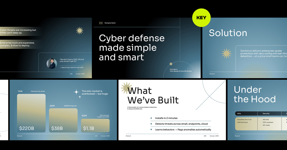 Slacky Cybersecurity Pitch Deck Keynote