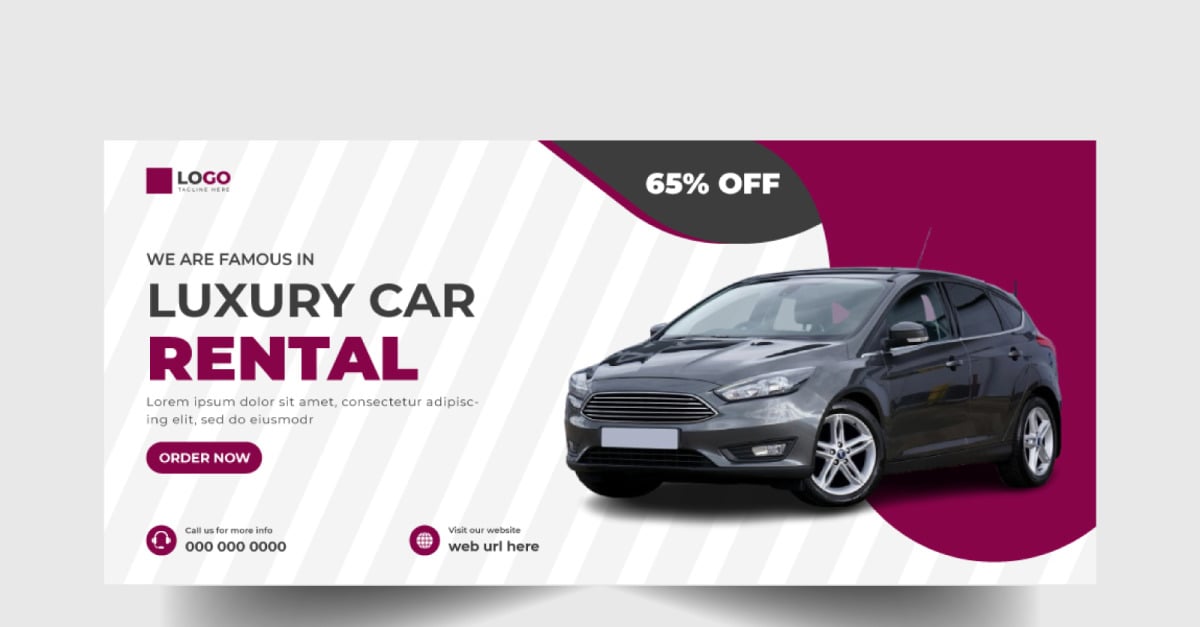 Car Rental Business Social Media Banner Template