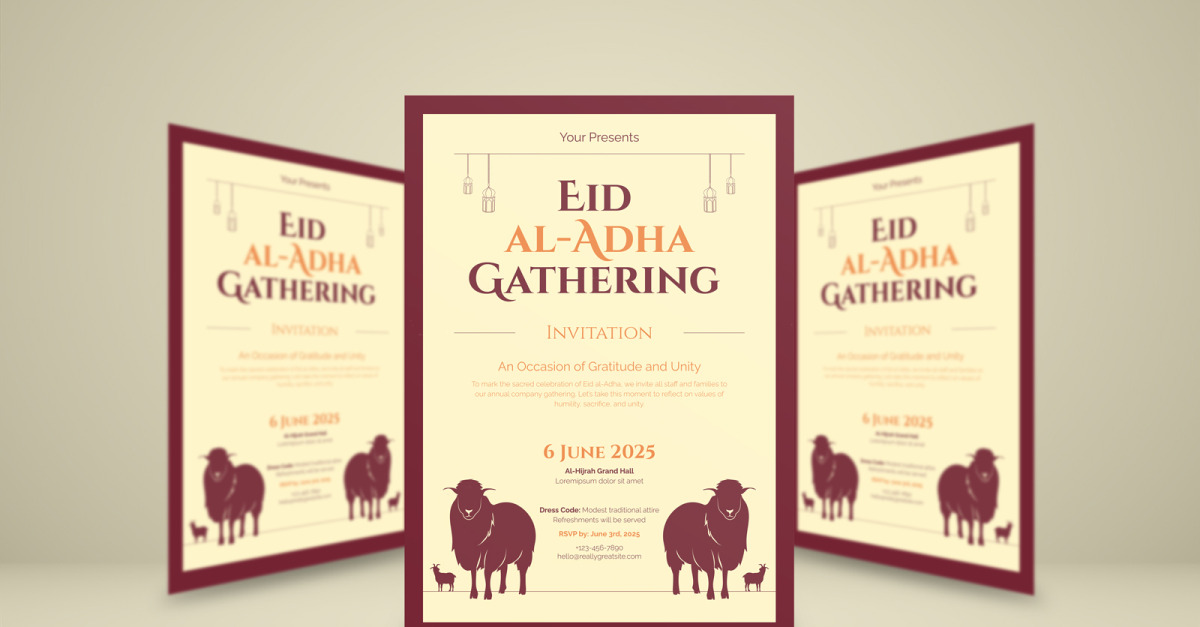 Minimalist Corporate Eid al-Adha Invitation