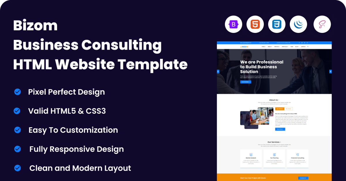 Bizom Business Consulting  HTML Website Template