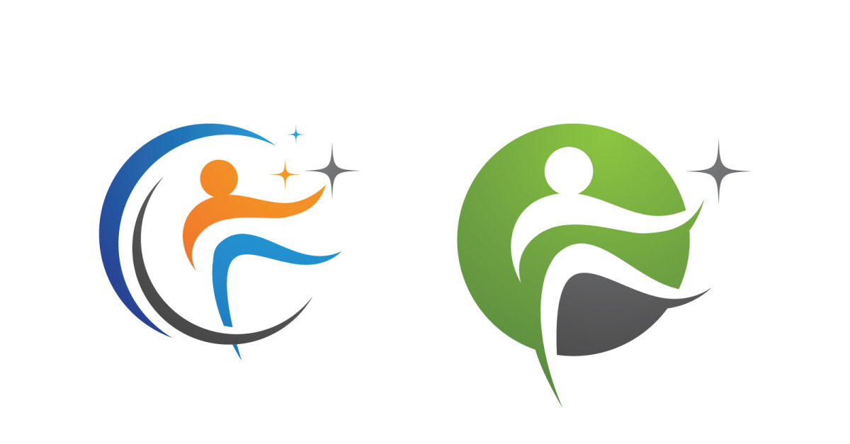 Healthy life Human fit sport logo sign illustration v.200