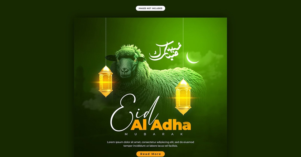 Green Eid al-Adha Social Media Post Template