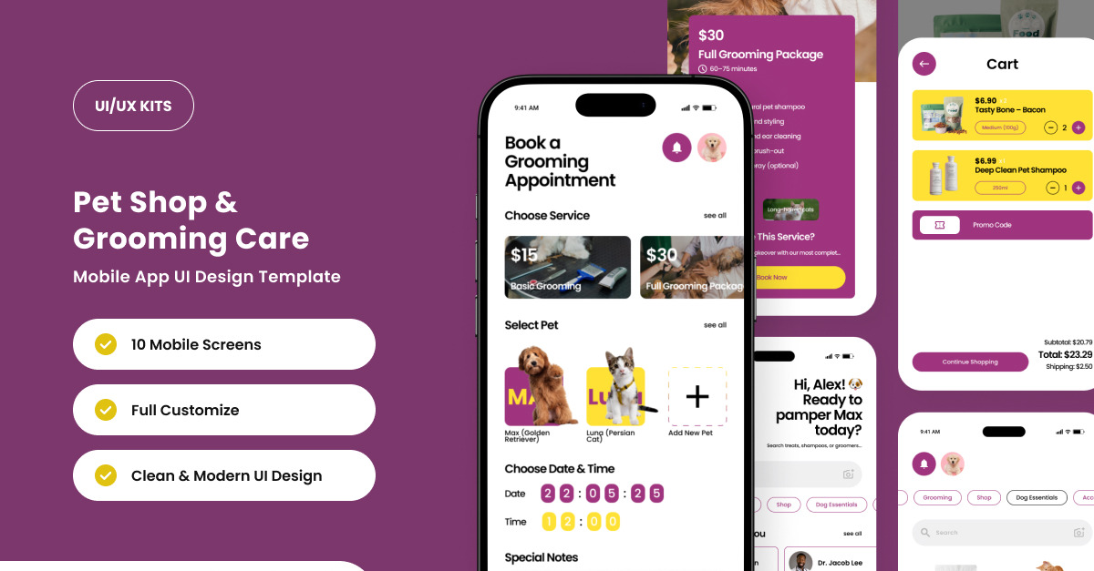 Tailo – Pet Shop Mobile App Design Template