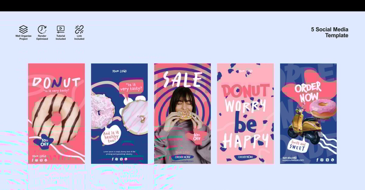 Donut Patisserie Reels – Motion Graphics Template