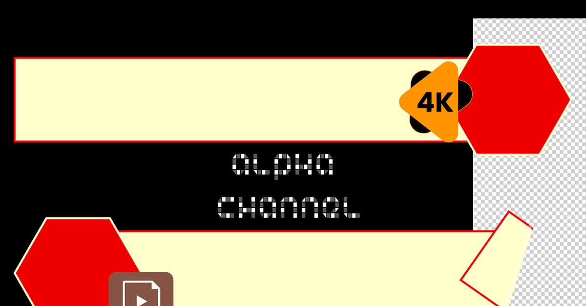 4K Lower Third Ribbon Animation  Clean Red  Cream Banner with Alpha Channel,Inscription plate