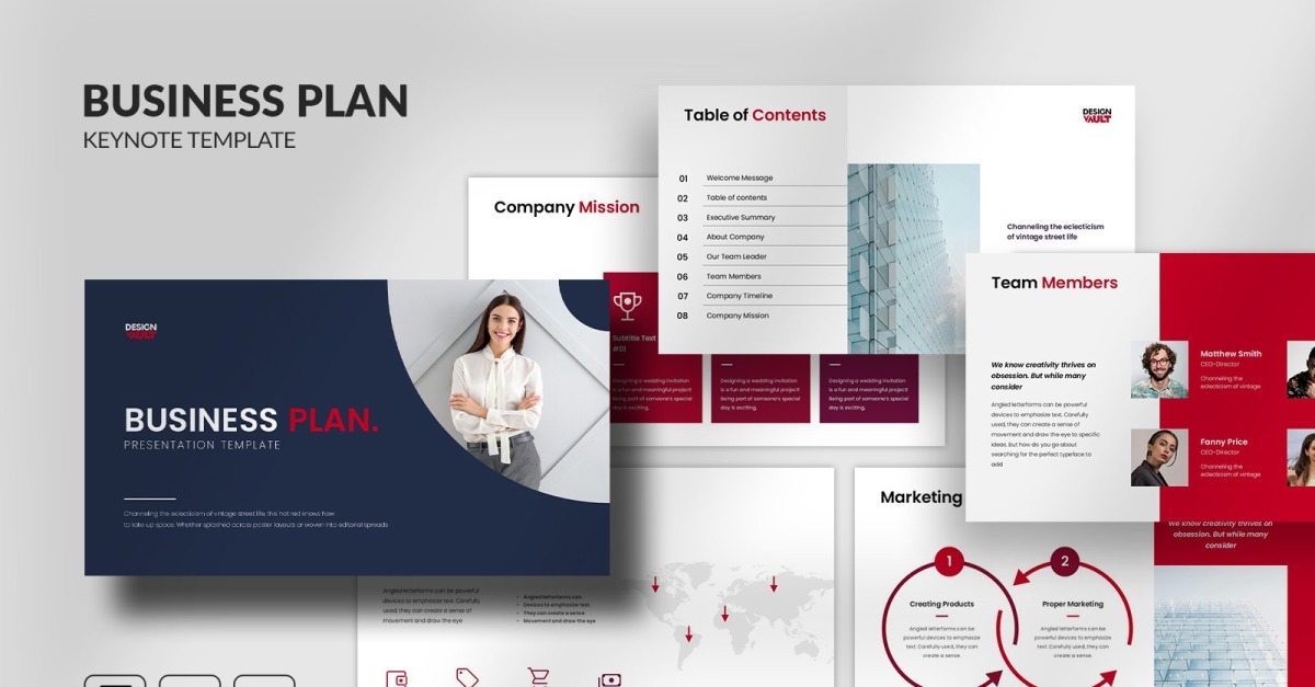 Modern Business Plan Keynote Template for Startups