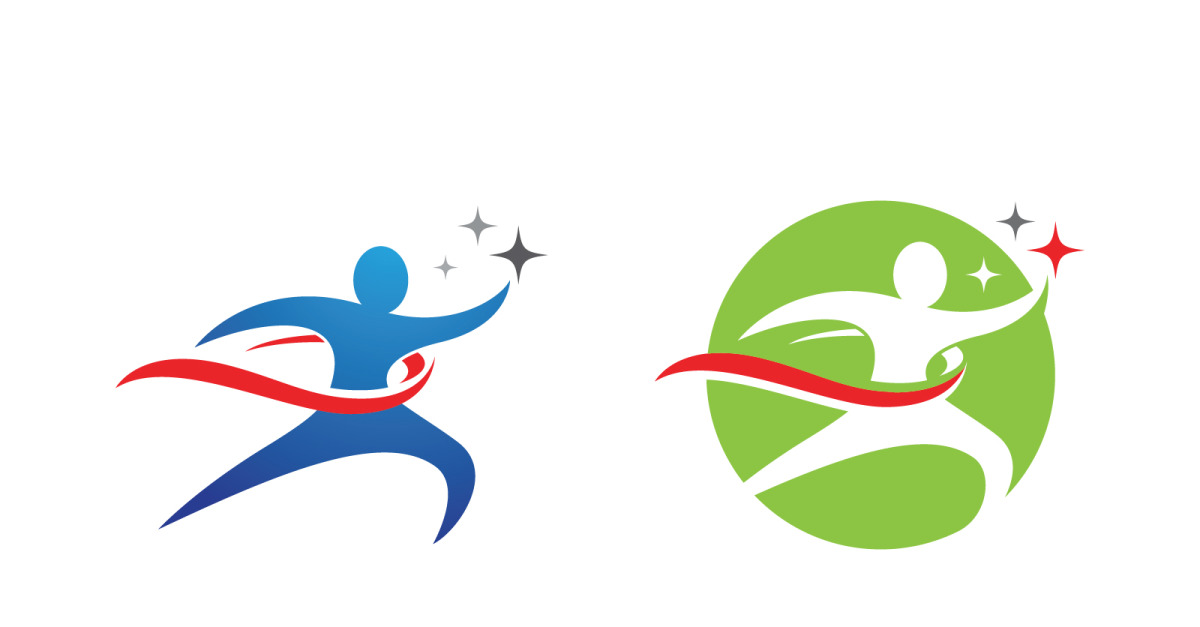 Healthy life Human fit sport logo sign illustration v.235